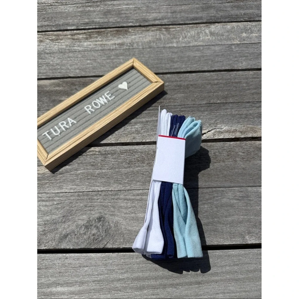 Lululemon Unisex‎ Power Stride Crew Socks 3 Pack Blue White Medium NWT